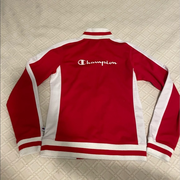 Red and white Champion track jacket - Picture 2 of 7
